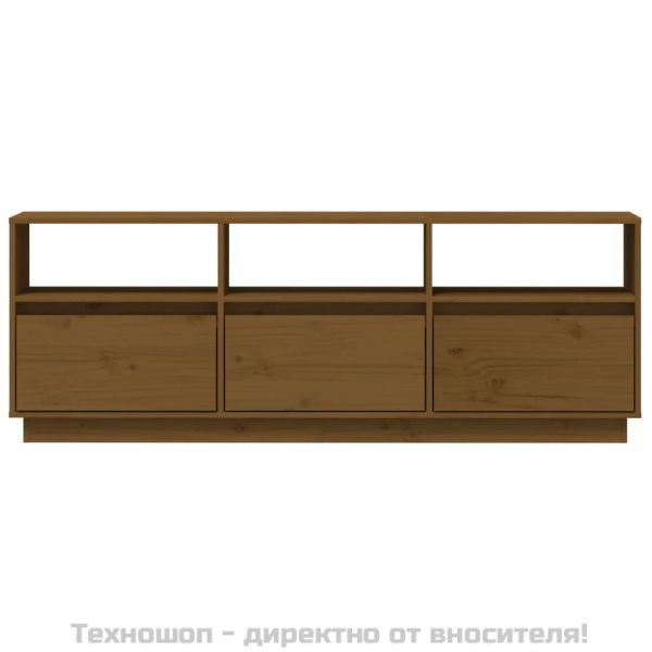 ТВ шкаф, меденокафяв, 140x37x50 см, бор масив