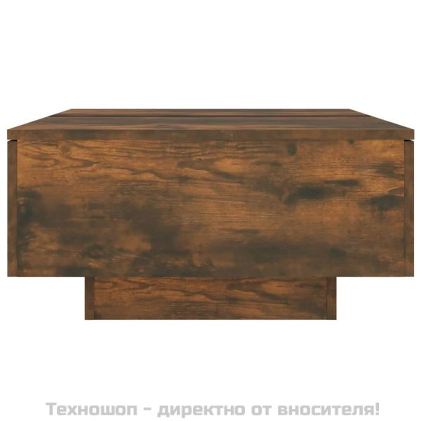 Маса за кафе, опушен дъб, 90x60x31 см, инженерно дърво