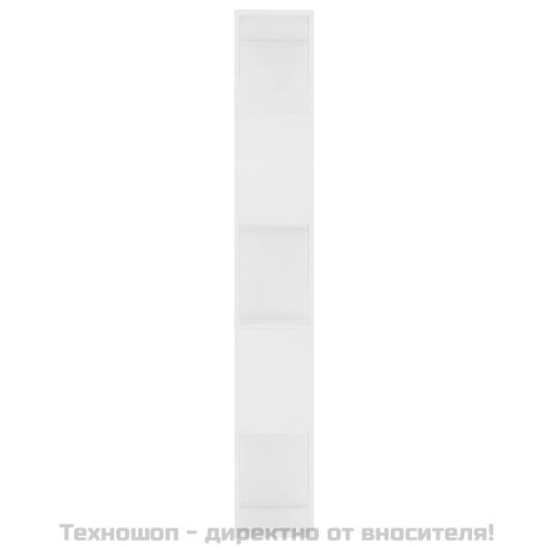 Библиотека/разделител за стая бяла 45x24x159 см инженерно дърво