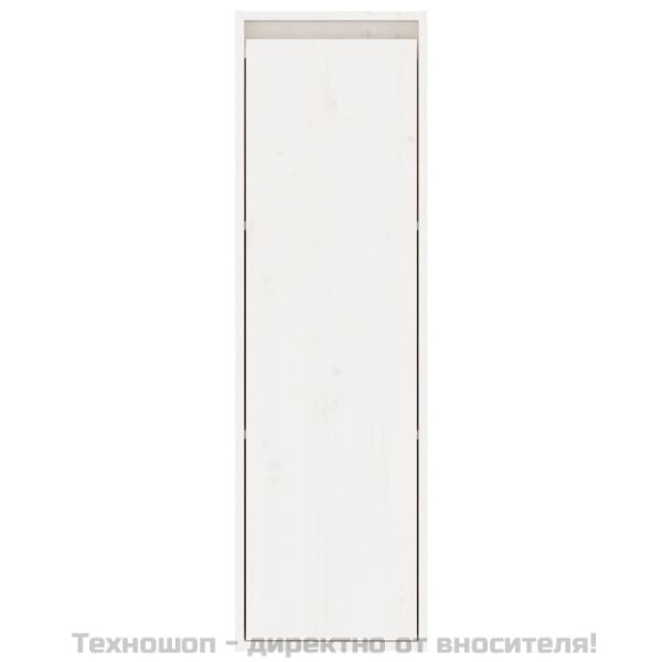 Стенен шкаф, бял, 30x30x100 см, бор масив