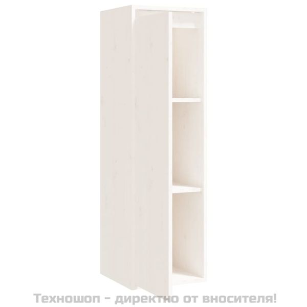 Стенен шкаф, бял, 30x30x100 см, бор масив