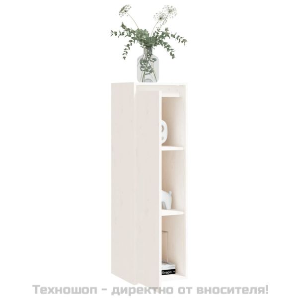 Стенен шкаф, бял, 30x30x100 см, бор масив