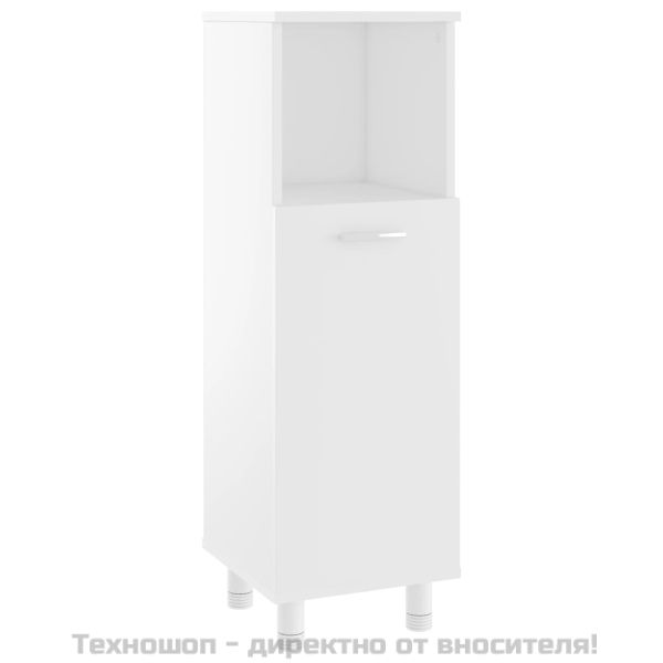 Шкаф за баня, бял, 30x30x95 см, инженерно дърво