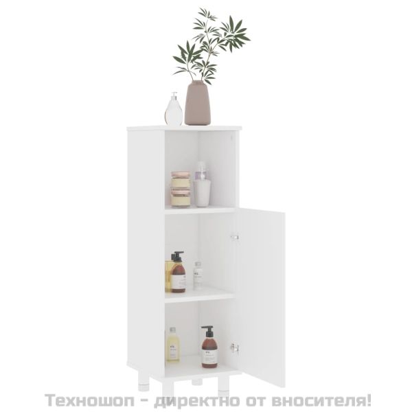 Шкаф за баня, бял, 30x30x95 см, инженерно дърво