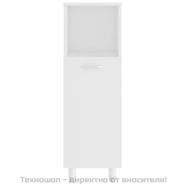 Шкаф за баня, бял, 30x30x95 см, инженерно дърво