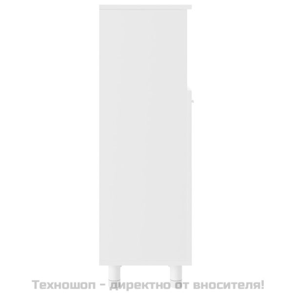 Шкаф за баня, бял, 30x30x95 см, инженерно дърво