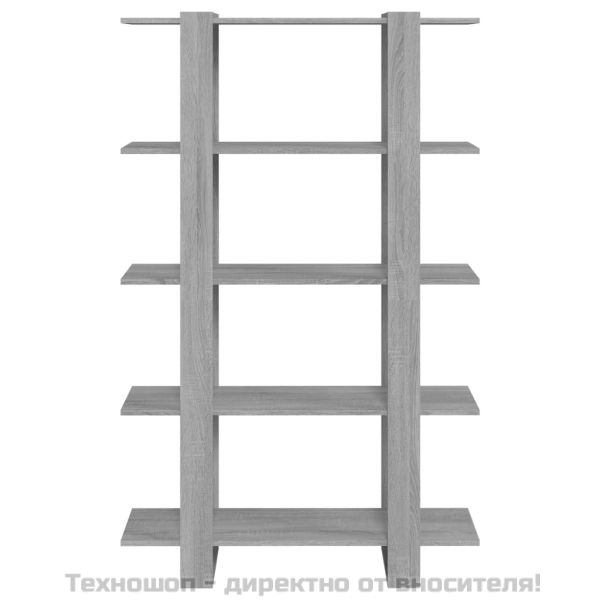 Библиотека/разделител за стая, сив сонома, 100x30x160 см
