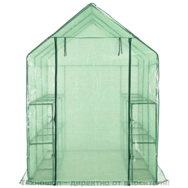 Тунелна оранжерия с 12 рафта, стомана, 143x214x196 см