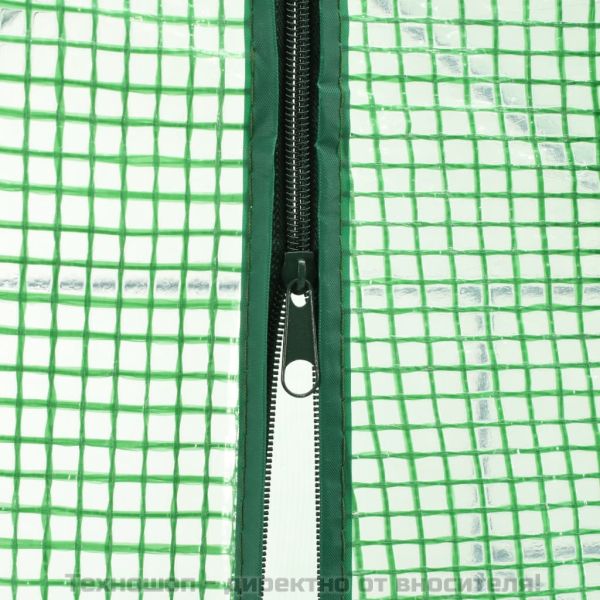 Тунелна оранжерия с 12 рафта, стомана, 143x214x196 см