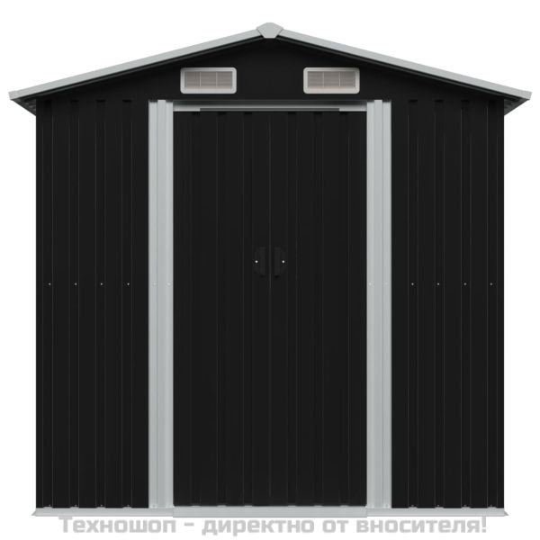 Градинска барака за съхранение антрацит стомана 204x132x186 см