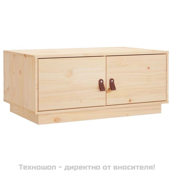 Кафе маса, сивa, 80x50x35 см, борово дърво масив