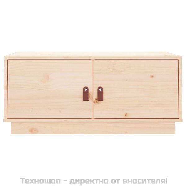 Кафе маса, сивa, 80x50x35 см, борово дърво масив