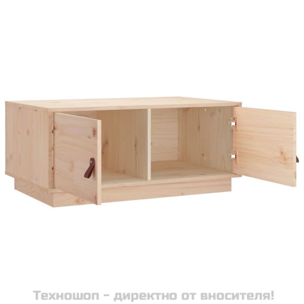 Кафе маса, сивa, 80x50x35 см, борово дърво масив