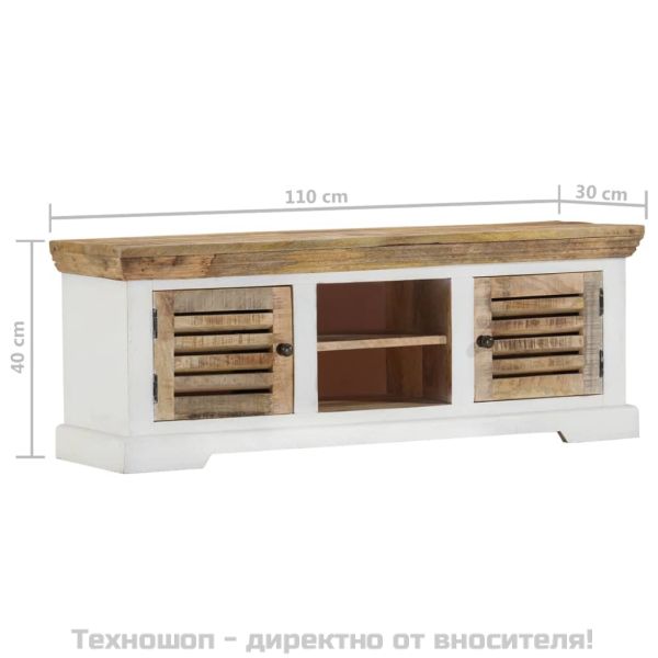 ТВ шкаф, 110x30x40 см, масивно мангово дърво