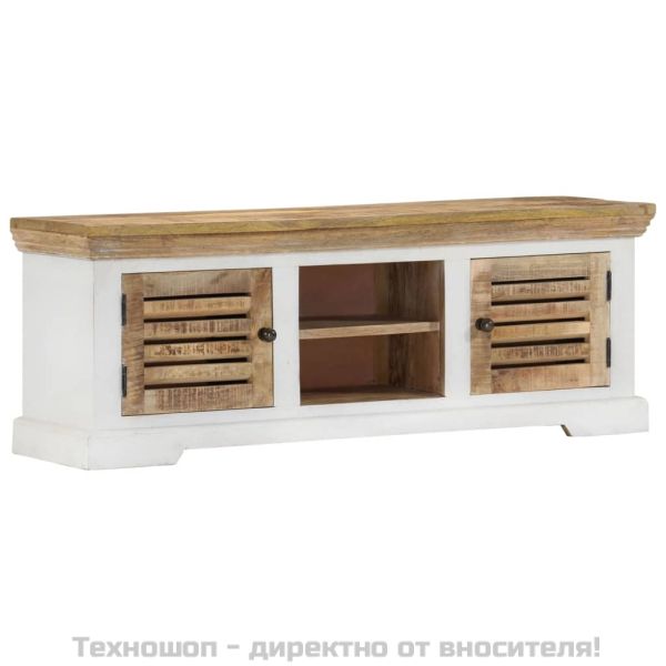 ТВ шкаф, 110x30x40 см, масивно мангово дърво