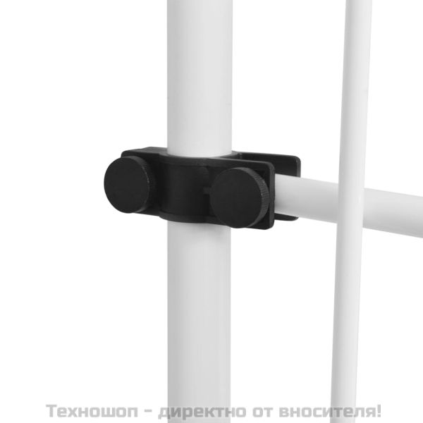 Ръчно прибиращ се сенник, 250 см, синьо и бяло