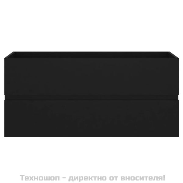 Долен шкаф за мивка, черен, 100x38,5x45 см, инженерно дърво
