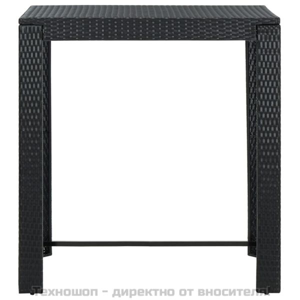 Градинска бар маса, черна, 100x60,5x110,5 см, полиратан