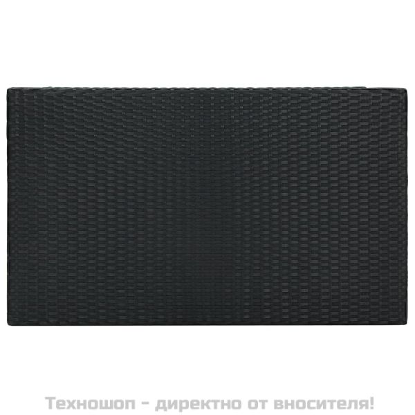 Градинска бар маса, черна, 100x60,5x110,5 см, полиратан