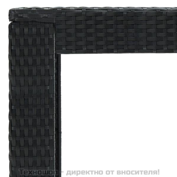 Градинска бар маса, черна, 100x60,5x110,5 см, полиратан