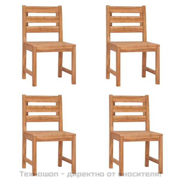 Градински трапезен комплект, 5 части, тиково дърво масив