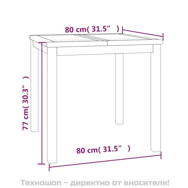 Градински трапезен комплект, 5 части, тиково дърво масив