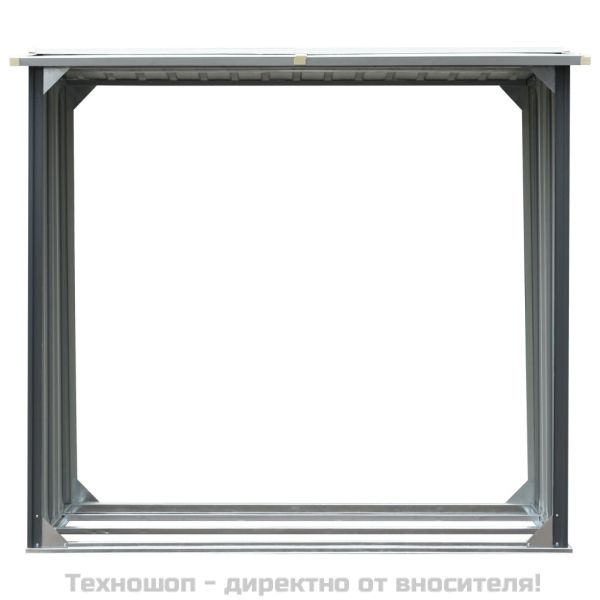 Навес за дърва, поцинкована стомана, 172x91x154 см, сив