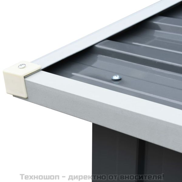 Навес за дърва, поцинкована стомана, 172x91x154 см, сив