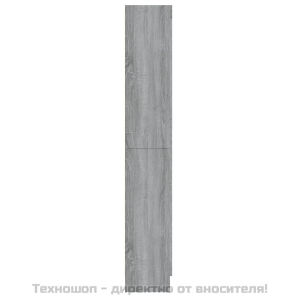 Шкаф витрина, сив сонома, 82,5x30,5x185 см, инженерно дърво