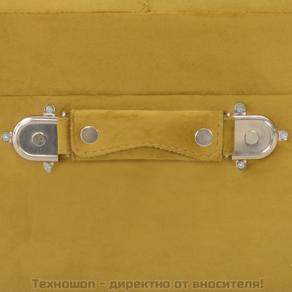 Табуретка за съхранение, 40 см, горчица жълто, кадифе