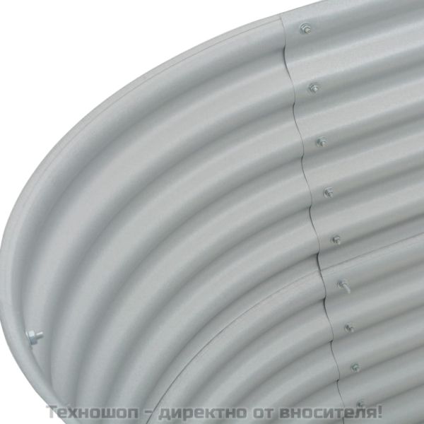 Градинска висока леха 160x80x81 см поцинкована стомана сребро