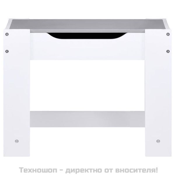 Детска масичка с 2 столчета, бяла, МДФ