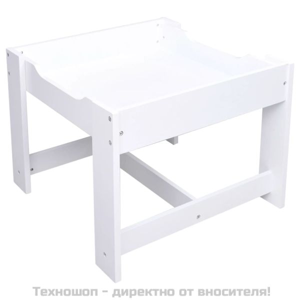 Детска масичка с 2 столчета, бяла, МДФ