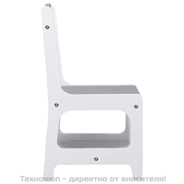 Детска масичка с 2 столчета, бяла, МДФ