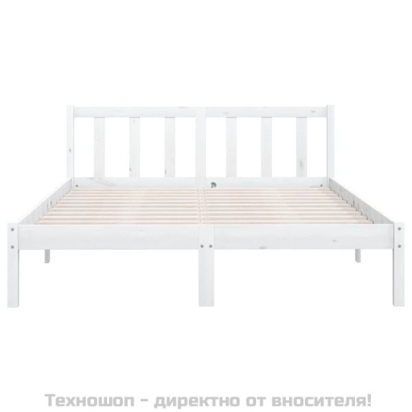 Рамка за легло, бяла, бор масив, 140x190 cм