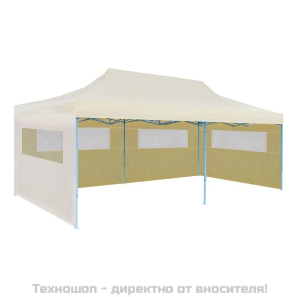 Сгъваема pop-up парти шатра, кремава, 3x6 м