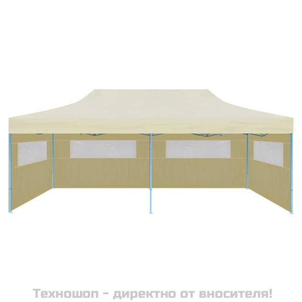Сгъваема pop-up парти шатра, кремава, 3x6 м