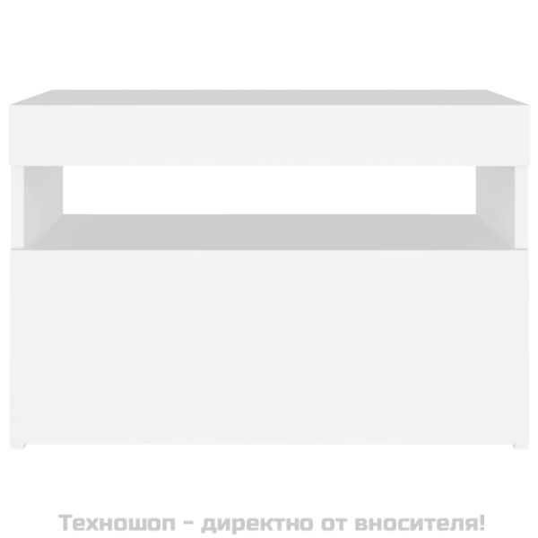 ТВ шкафове с LED осветление 2 бр бели 60x35x40 см