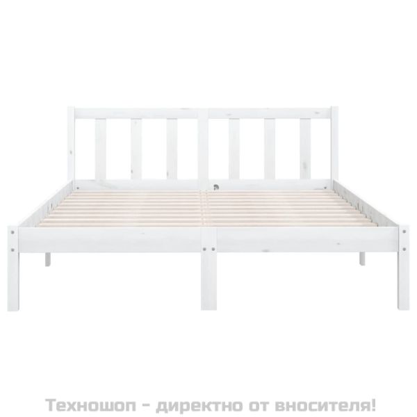 Рамка за легло без матрак, бял, 160x200 см, масивно дърво