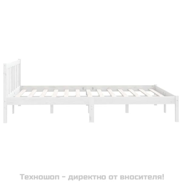 Рамка за легло без матрак, бял, 160x200 см, масивно дърво