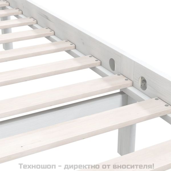 Рамка за легло без матрак, бял, 160x200 см, масивно дърво