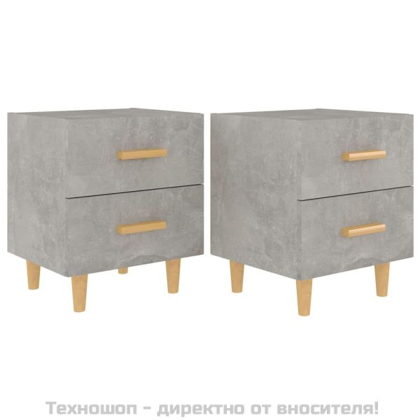 Нощни шкафчета, 2 бр, бетонно сиво, 40x35x47,5 см