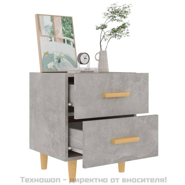 Нощни шкафчета, 2 бр, бетонно сиво, 40x35x47,5 см
