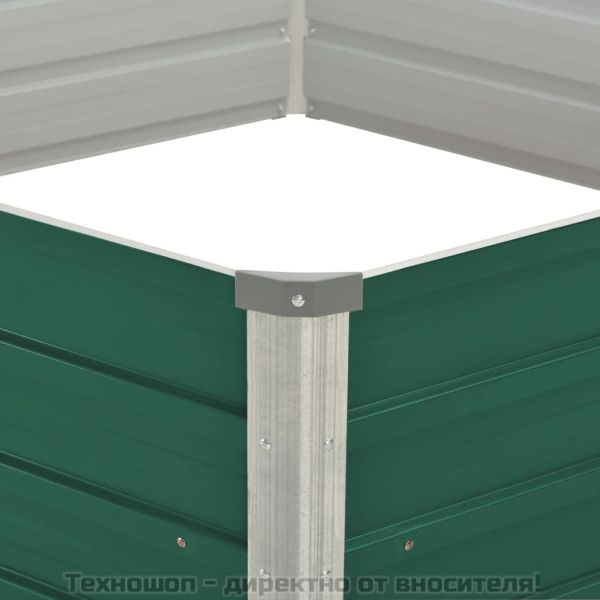 Повдигната леха, 129x129x46 см, поцинкована стомана, зелена