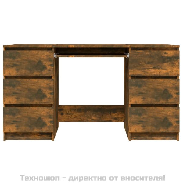 Бюро, опушен дъб, 140x50x77 см, инженерно дърво