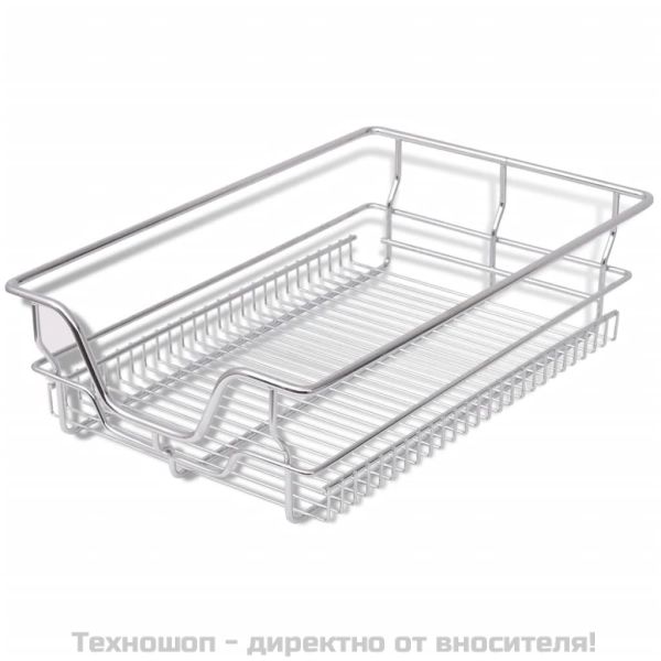 Плъзгащи се телени кошници, 2 бр, сребристи, 400 мм