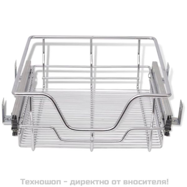 Плъзгащи се телени кошници, 2 бр, сребристи, 400 мм