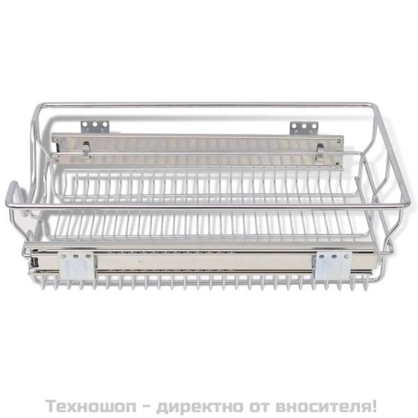 Плъзгащи се телени кошници, 2 бр, сребристи, 400 мм