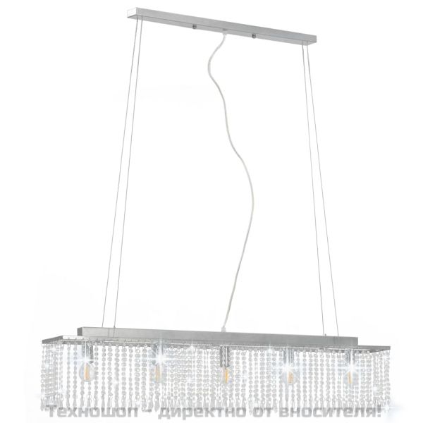 Полилей с кристали, сребрист, 104 см, Е14