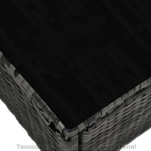 Градински комплект с възглавници, 4 части, полиратан, сив